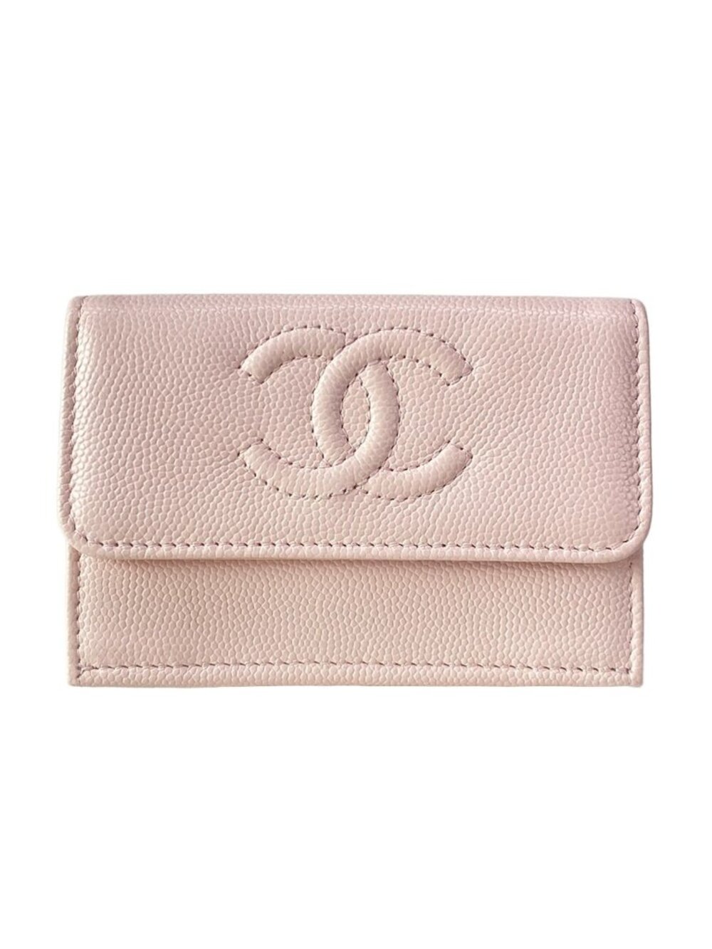 Chanel Trifold Wallet Pink CC Logo